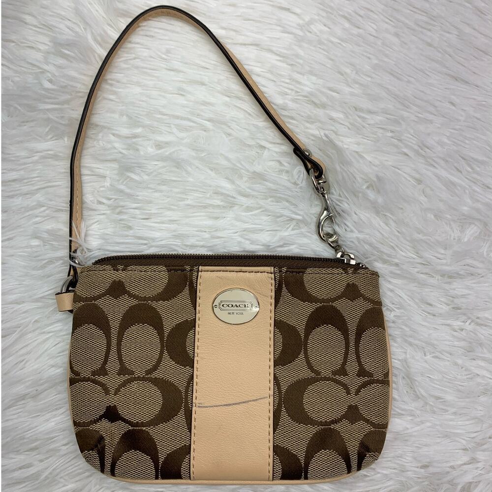 COACH Signature Canvas Wristlet
